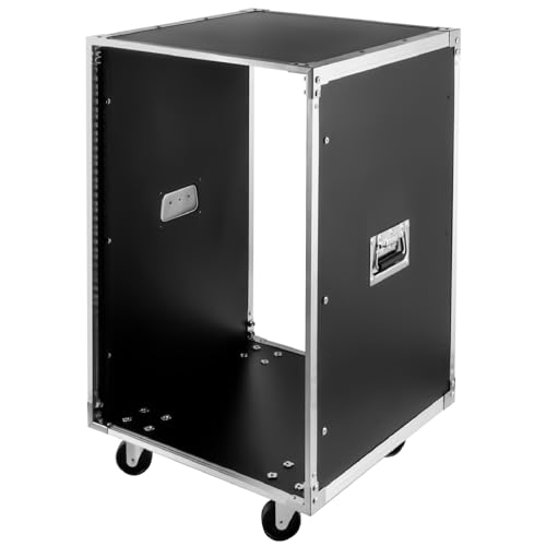 16U AV Rack Case with Wheels, Recording Studio Racks, Universal Network Server Case, Component Rack Cabinet (16U)