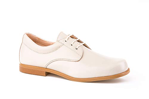MI PEQUEÑA Zapatos de Ceremonia y Comunión de Piel para Niño Color Beige Talla 37