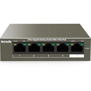 Commutateur PoE+ Gigabit 5 Ports Tenda