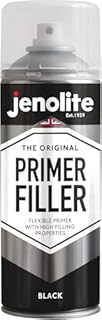 JENOLITE Primer Filler Spray Paint | BLACK | High Fill Multi-Surface Primer Paint | Fills Small Dents & Scratches | Perfect For Car Bodywork, 3D Printer Models & More | 400ml
