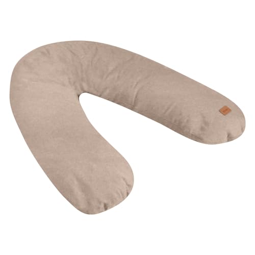 BÉABA, Big Flopsy, Cojín Lactancia/Embarazo, Almohada Maternidad, Multifunción, Ideal para Dormir/Lactar, Soporte, Relajación y Confort Óptimo, Sueño Tranquilo, Flor de Algodón, Oekotex, Arcilla