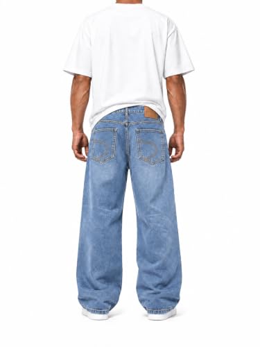 Denvox Men's Baggy Fit Denim Jeans Blue Light Blue - Image 3