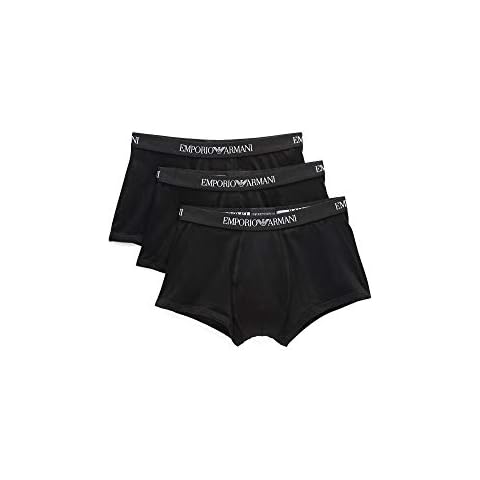Emporio Armani Men's 3-Pack Cotton Trunks, Black, Large Cover