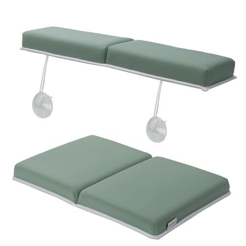 Image of Comfortable Pocketless Bath Kneeler and Elbow Rest Pad Set - Bathtub Kneeler Pad with Memory Foam and Bath Toys Organizer - Bath Kneeling Pad for Bathing Baby - Relieve Your Knees and Elbows (Green)