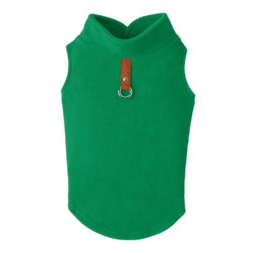 Gooby Every Day Fleece Cold Weather Dog Vest for Small Dogs, Green, Small