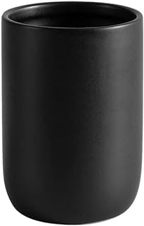 Bathroom Ceramic Toothbrush Cup, Matte Black Toothbrush Cup Holder, Bath...