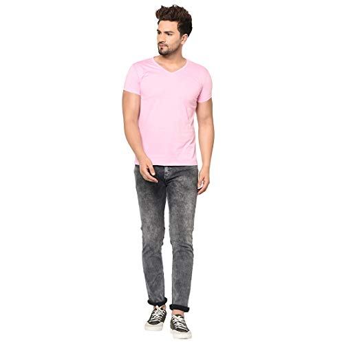 Image of Men's Cotton Blend Half Sleeve V Neck Tshirt