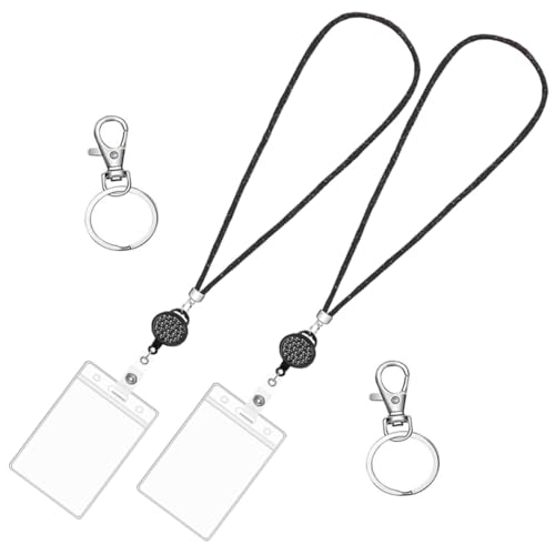 Porta credencial con lanyard desmontable FUOYLOO y funda plástica para estudiantes y doctores