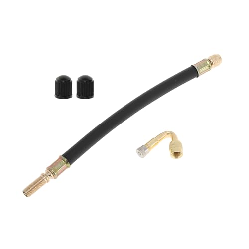 Image of Motoforti 1set 45 Degree Copper Tire Valve Extension with Flexible Plastic 210mm Tyre Valve Inflation Adapter for Car Motorcycle RV Truck Bike