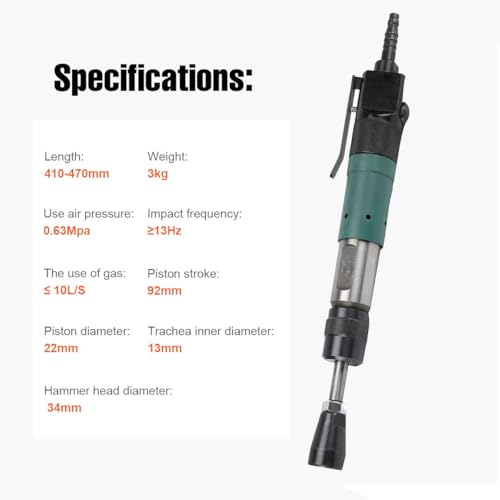 Pneumatic Tamping Machine ECUTEE Pneumatic Rammer D3 Earth Sand Rammer Machine Tamper Air Hammer Sander Handheld Pneumatic Tamping