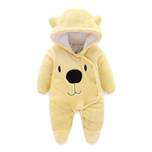 BOZWELL Newborn Baby Cartoon Bear Snowsuit Infant Jumpsuit Footie Romper Winter Coat Romper