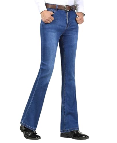 Men Business Jeans High Waist Stretch Thick Casual Trousers Outdoor Streetwear Denim Pants