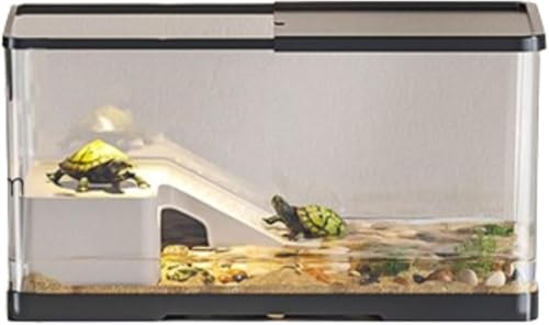 DancJulie 亀の飼育ケース 亀 水槽 大きい カメ用水槽 カメ 水槽 セット 爬虫類 ケージ レイアウト 造景 アクアテラリウム リクガメ 専用 水場 陸場 透明 軽量 両生飼育箱 亀ケージ 脱出防止 亀の楽園 亀 リクガメ 半水棲ガメ ボックス