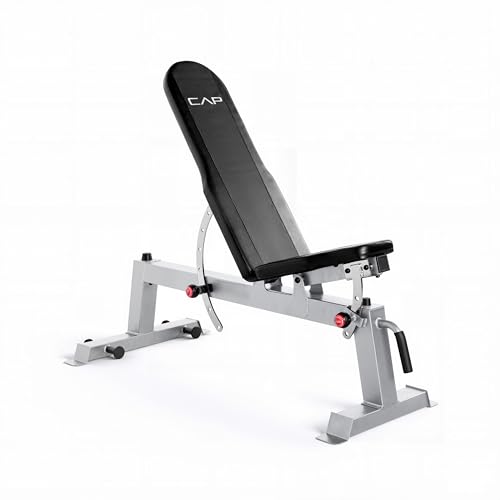 CAP Barbell Deluxe Utility Weight Bench Silver Round Backpad