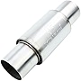 TOTALFLOW 22014 Straight Through Universal Exhaust Muffler - 304 Stainless Steel - 2 Inch Inner Diameter Inlet / Outlet