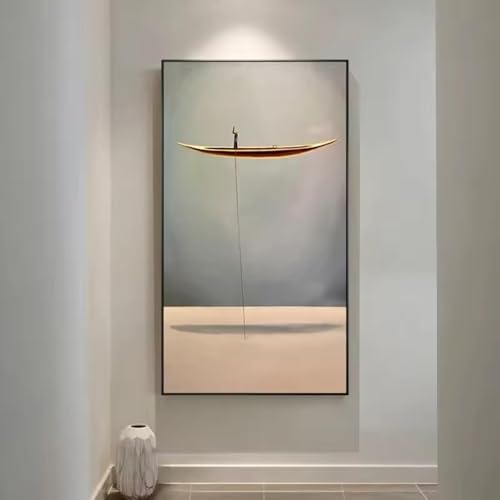 Affiches abstraites de luxe avec peinture de bateau doré XINBAO sur toile premium 30x60 cm