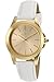 Invicta Women's 15149 Angel 18k Yellow Gold Ion-Plated Stainless Steel Watch with White Leather Band
