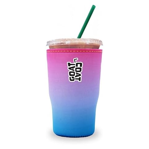 The GoatCoat Thermocooler - A Reusable Neoprene Insulator Sleeve for Iced Coffee Cups, Large Cold Beverages, and More (Sunset) Cover