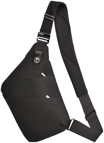 Asymmetric Sling Bag for Women & Men,Waterproof Crossbody Chest B...