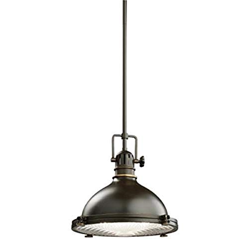 Kichler Hatteras Bay 11" 1 Light Pendant with Clear Fresnel Lens Olde Bronze®