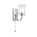 Produktbild Modern LED Wandleuchte Kreativ Design mit Zugschalter Innen Wandlampe klar Glasschirm Nachttischlampe Nachtlicht Korridor Treppenhaus Flurlampe Gangbeleuchtung Schlafzimmer Wandlicht 1*E27 Chrom