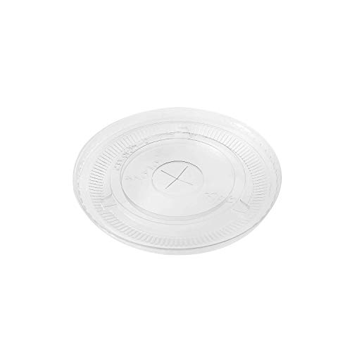 Karat C-KCL1045 PET Flat Lid, Fits 32 oz 104.5mm Diameter PP/Paper Cold Cup (Pack of 600) - Thumbnail 3