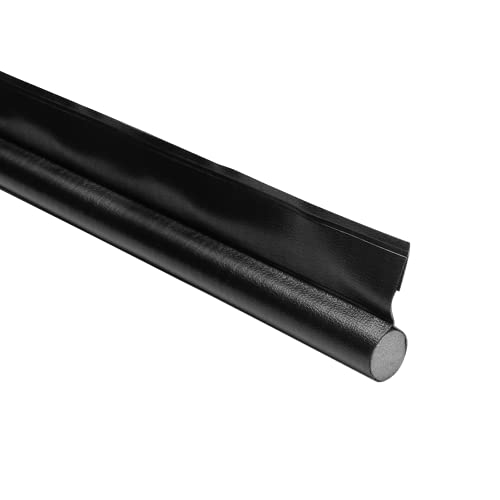 LYTGTOP Burlete para puertas, 97 cm, autoadhesivo para puertas, junta de suelo de puerta unilateral para puertas, resistente a la intemperie, detiene olores e insectos (negro, 1 unidad) Cover