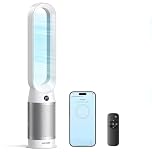 KOMORE 2-in-1 Bladeless Fan & HEPA Air Purifier, Tower Fan with 8 Speeds, Remote App Control, 35dB Silen DC Motor, 80°Oscillating, 9H Timer, Floor Cooling Fans for Bedroom, Living Room, Office