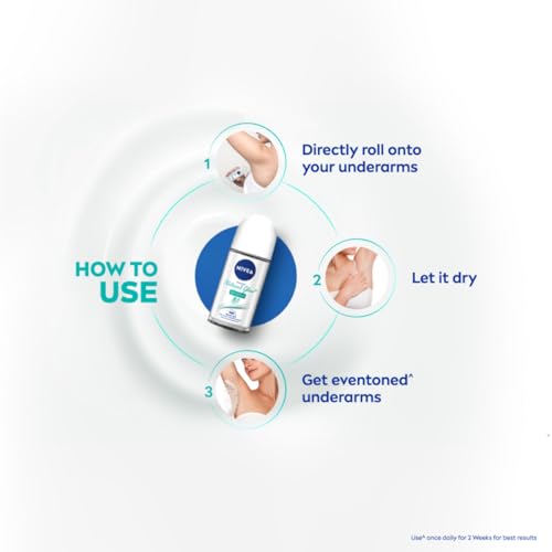 NIVEA Women Deodorant Roll On, Whitening Sensitive, for 48h Protection, 50ml