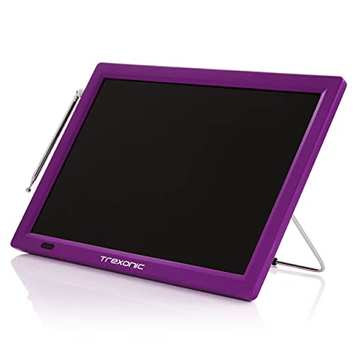 Image of Trexonic Portable Rechargeable 14 Inch LED TV with HDMI, SD /MMC, USB, VGA, AV in /Out and Built-in Digital Tuner, Purple