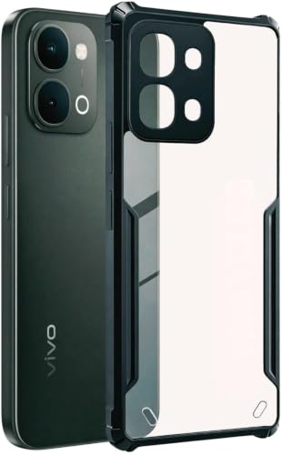 Image of SPAZY CASE Transparent Shockproof Back Cover for Vivo Y21 5G | Clear Case with Air Cushion Corners | Scratch Resistant Hard Back | Camera & Screen Protection