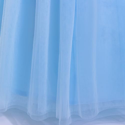 Image of Glamulice Flower Girls Spaghetti Strap Tulle Dress Long A Line Wedding Pageant Dresses Princess Birthday Party Ball Gown