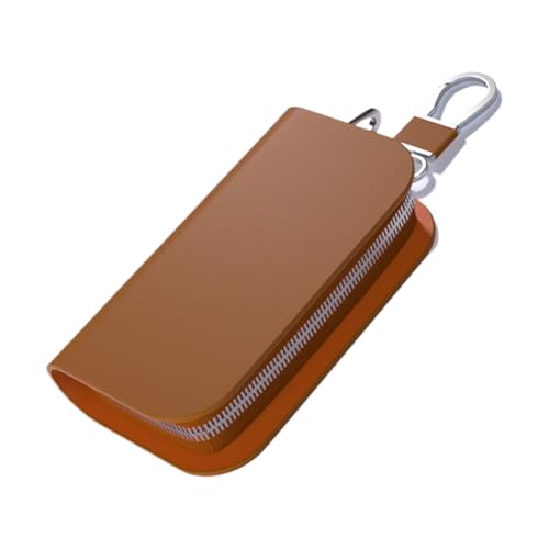 Porta della per chiavi per auto in pelle - tastiera smart con cerniera | Copertina portachiavi remoto antifurto per uomini e donne, auto di lusso Organizer con anello