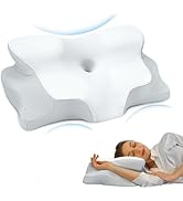 SAHEYER Ergonomisch Nekkussen, Orthopedisch Neksteunkussen voor rug-, zij- en buikslapers, 60 x 40 x 11/13 cm