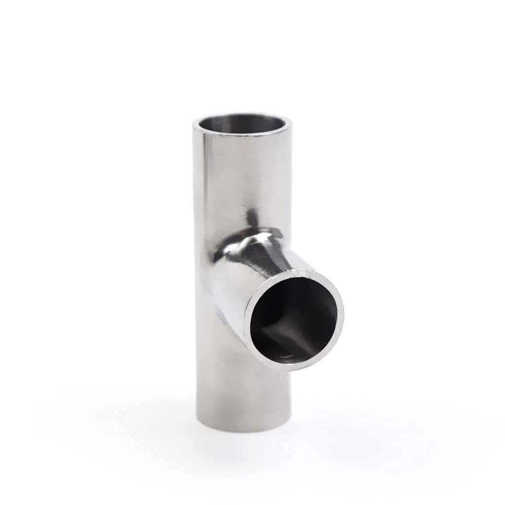 1pcs 16/19/22/25/28/32/38/45/51mm-108mm Pipe OD Butt Weld Tee 3 Way Connector, for Sanitary Pipe Fitting SUS304 Stainless Homebrew(19mm)