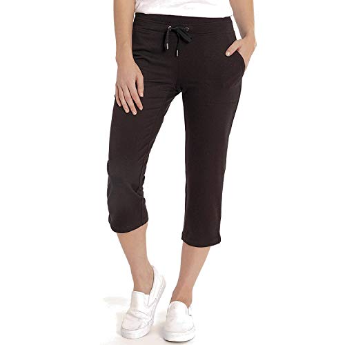 Eddie Bauer Ladies French Terry Capri Pant in Black Size M