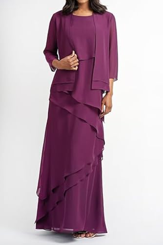 Grandmother of The Bride Dresses with Jackets for Wedding Long Chiffon 2 Piece Mother Bride Gowns 20252