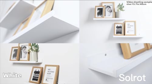 Image of White Floating Shelves for Wall Decor, 32 in Shelf with Lip Set of 2 | 4.5 inch Deep Display Picture Ledge Shelf, Long Wall Mounted Storage Shelves for Bedroom, Bathroom, Living Room, Kitchen, Nursery