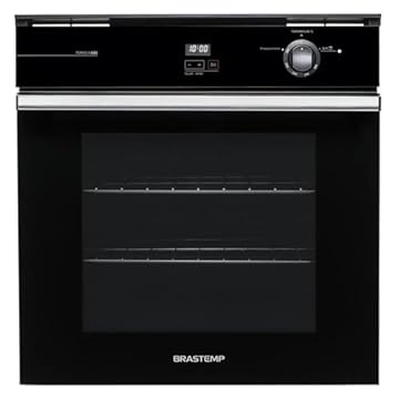 Forno de embutir a gás Brastemp 78 litros Preto com grill e timer touch - BOA84AE 220V