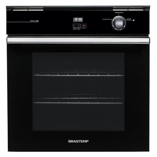 Forno de Embutir a Gás Brastemp 78 Litros Preto com Grill e Timer Touch - BOA84AE 220V Forno de Embutir a Gás Brastemp 78 Litros Preto com Grill e Timer Touch - BOA84AE 220V