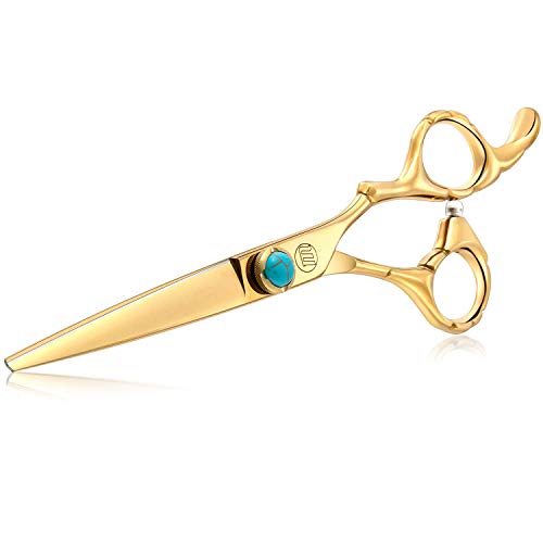 Moontay 6 Inch Hair Cutting Scissors, Professional Haircut Trimming, Styling, Hairdressing Shears for Salon Stylist, Barbers, and Personal Home Usage, Handmade from Japanese 440C Steel