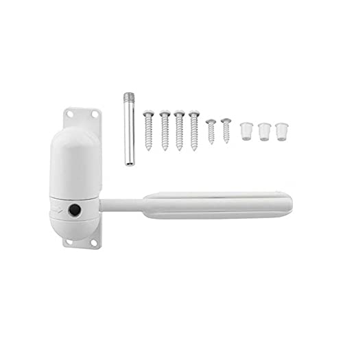 Automatic Spring Door Closer, Surface Mounted, Door Closure Zinc Alloy Body for Domestic Commercial Use, for 10~60kg Door-White