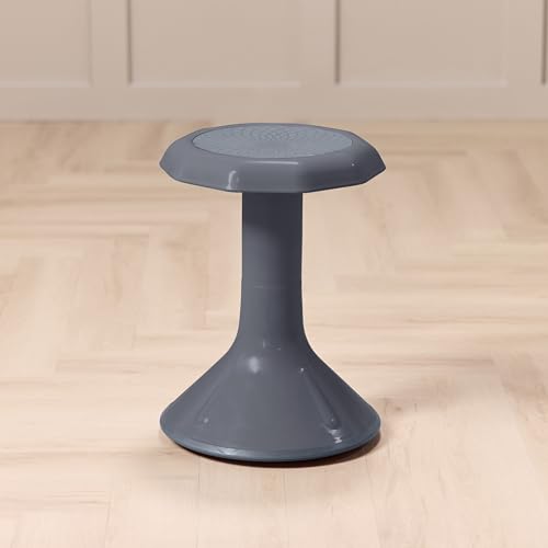Image of Back2School Express Wobble Sensory Stool for Classroom - 18 inch Active Flexible Seating Chair for Kids, 220lb Capacity, GREENGUARD Gold Certified, Grey
