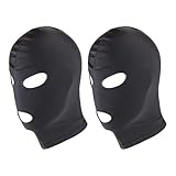GSHLLO 2 Stück 3-Loch-Vollmaske, offene Augen, Mundmaske, schwarz, Cosplay, Kostüm, Kapuze,...