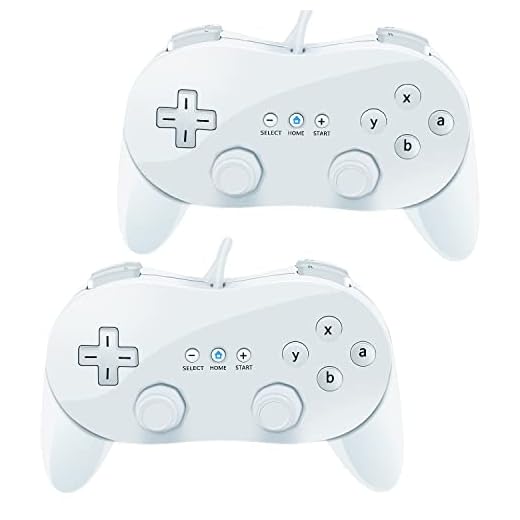 VOYEE Wii Classic Controller,2 Pack Wired Pro Controller for Nintendo Wii (White_White)