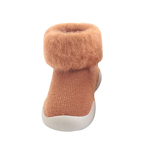 Baby Boys' Shoes,Baby Girls Kids Solid Knit Stocking Socks Shoes Slipper Soft Warm Boys Sole Rubber Shoes Kawaii Shoes3