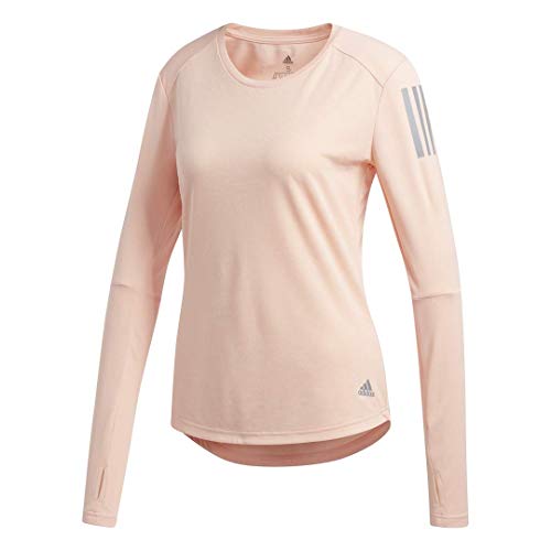 adidas Women's Own The Run Long Sleeve Tee, Glow Pink, Medium