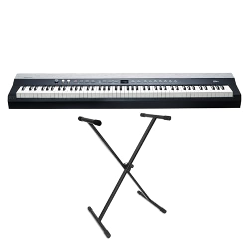 Kurzweil KAP1-LB - Teclado de piano profesional (88 teclas, con soporte Keepdrum), color negro
