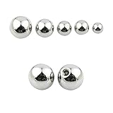 BodyJewelryOnline Pack[10] Pieces Replacement Belly Ring Top Screwball (Silver), 14G 1.6mm Thread Size, 5mm Ball Size, Multi-Purpose, Surgical Stainless Steel