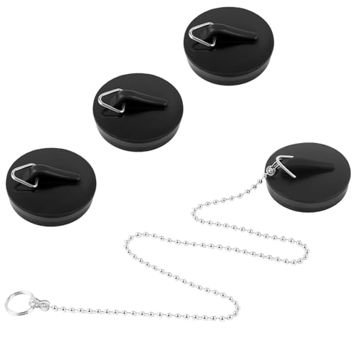 4 Tapones Lavabo TapóN Universal para Fregadero De Cocina, Lavabo Y BañEra, Tapones De Goma para Bañera Y Lavabo con Anillos De Elevación Enviar Una Cadena